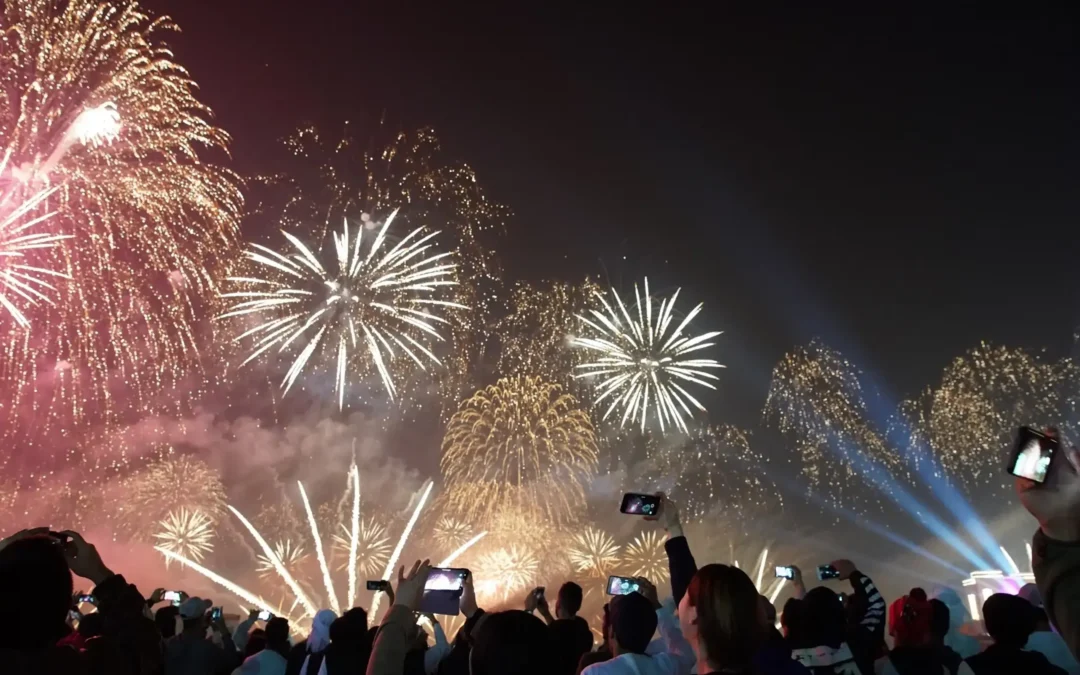 RAK NYE Fireworks 2025 fireworks over Al Marjan Island
