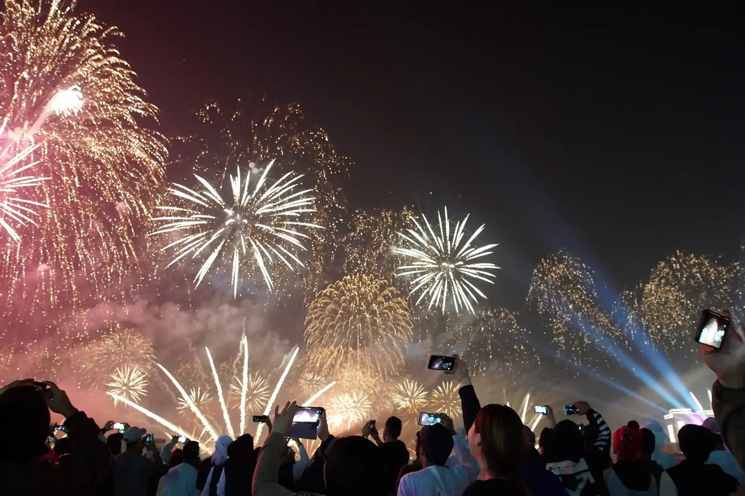 RAK NYE Fireworks 2025 fireworks over Al Marjan Island