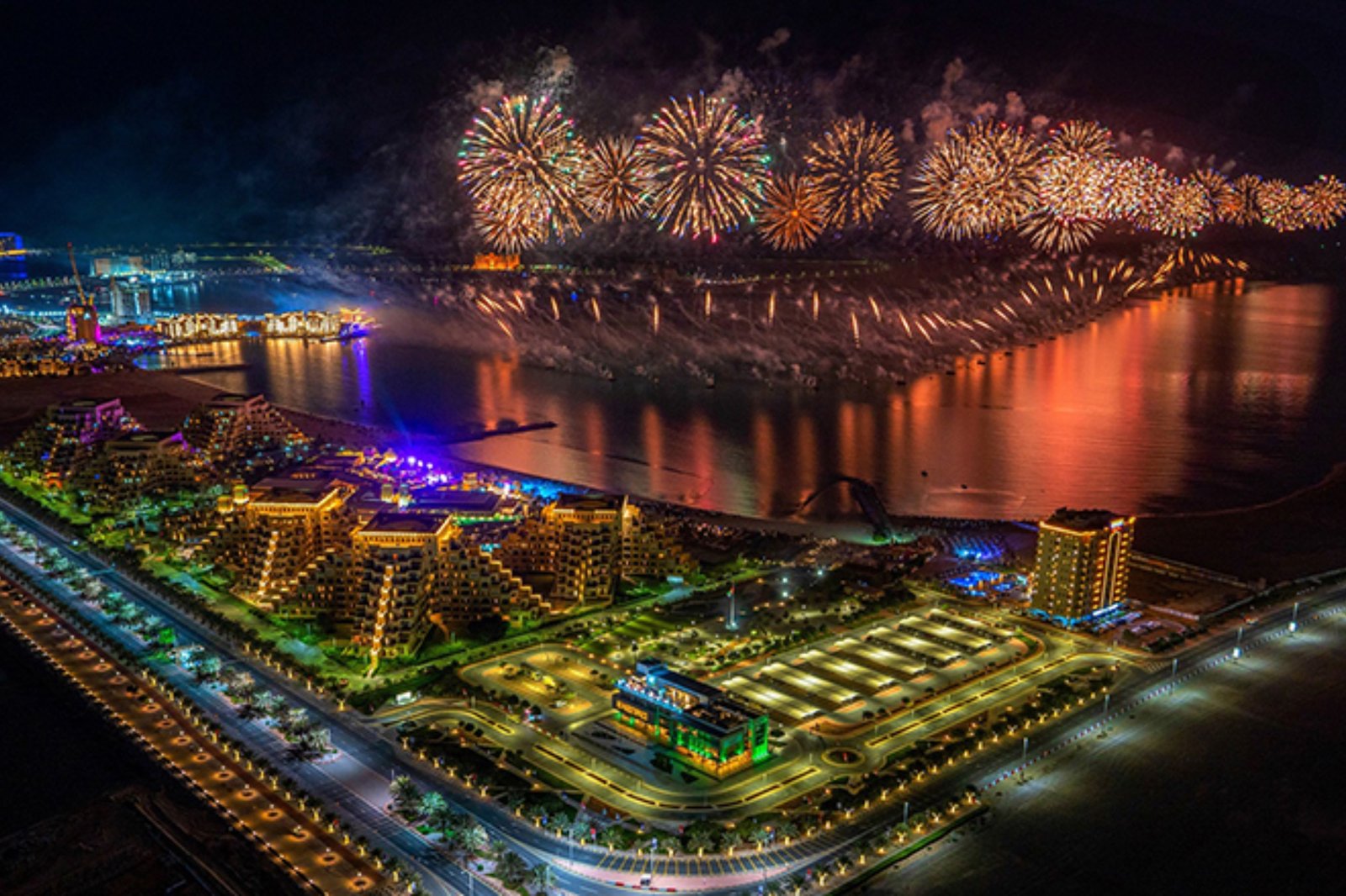 Longest New Year’s Eve firework show in Ras Al Khaimah with drones.