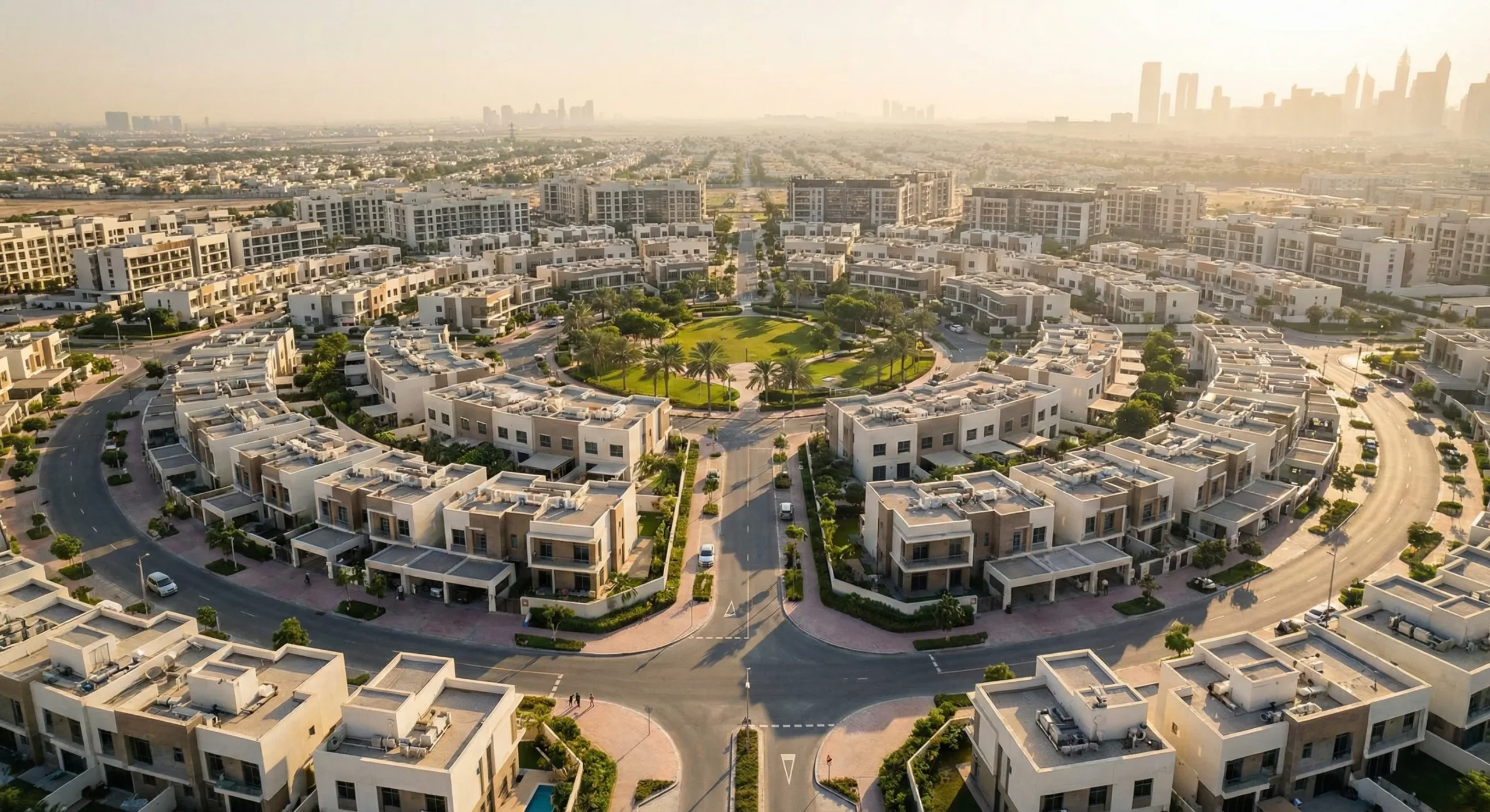 Jumeirah Village Circle community streets and residences