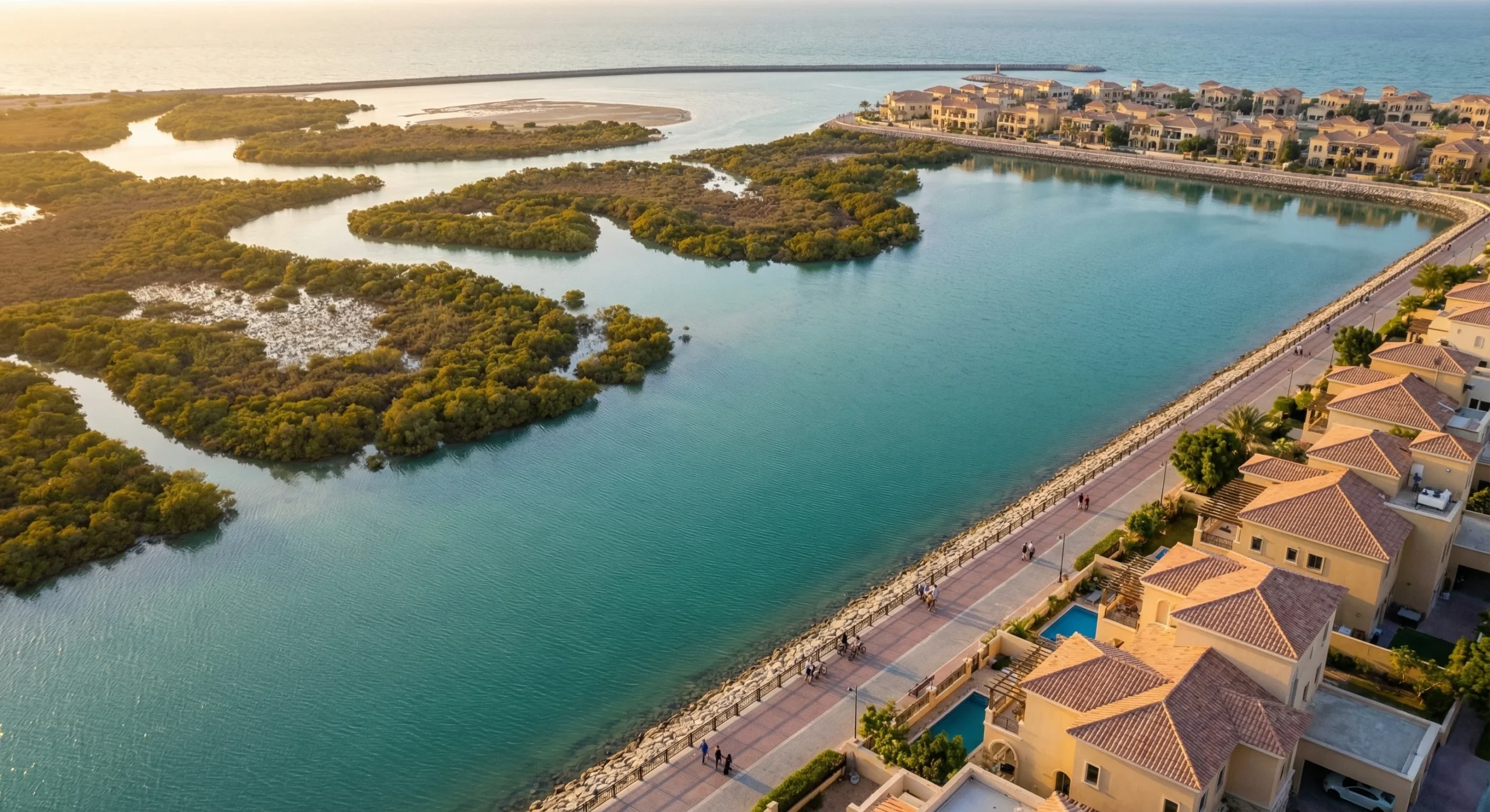 Mina Al Arab mangroves and lagoon waterfront in Ras Al Khaimah